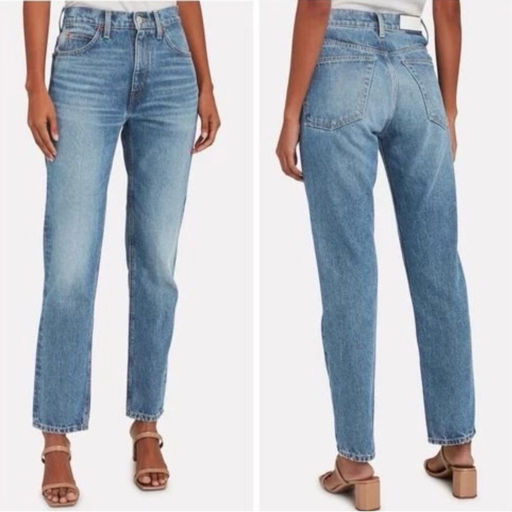 RE/DONE 70's Straight Leg Jeans Indigo Stone Wash High Rise Boot Classic 28